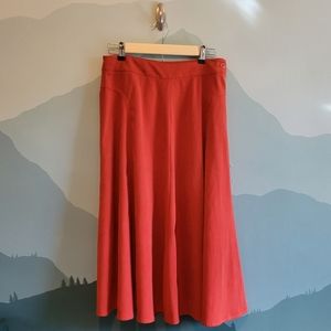 Christopher and Banks Rust Orange Midi Skirt